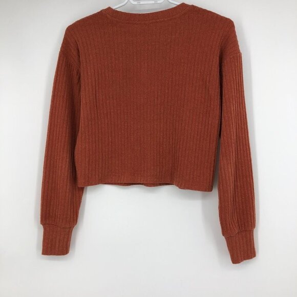 Aritzia Wilfred Free  Pumpkin Brown Orange Rudko Longsleeve Crew Neck size XXS - Picture 3 of 13